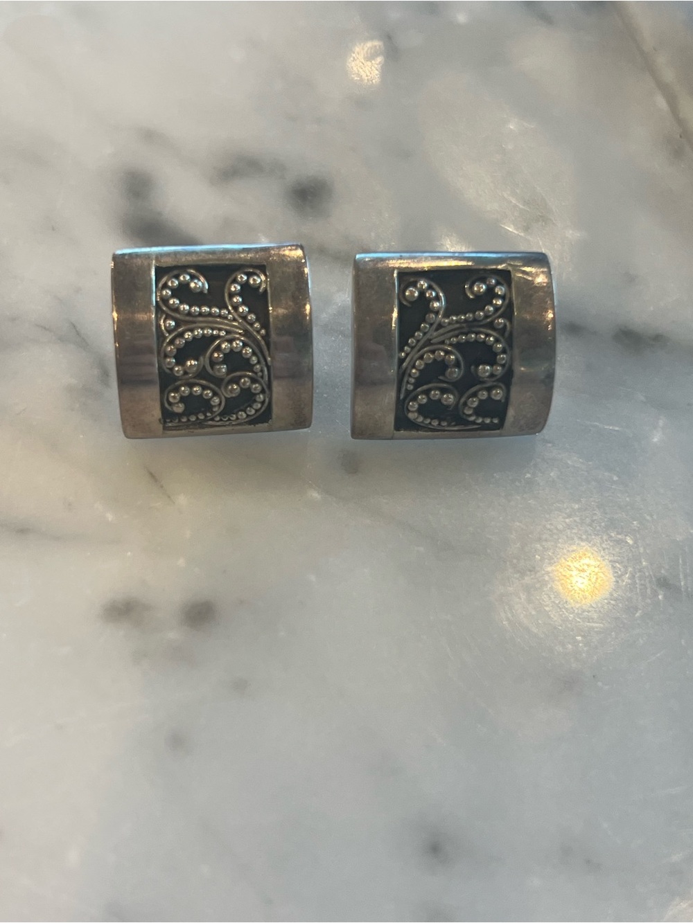 925 Sterling Silver Vintage Chic and modernist Statement Lois Hill Earrings